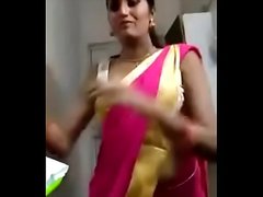 Sexy indian hot bhabi riya changing saree big boobs black bra dont miss